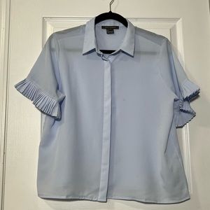 French Connection Pleated Sleeve Blouse